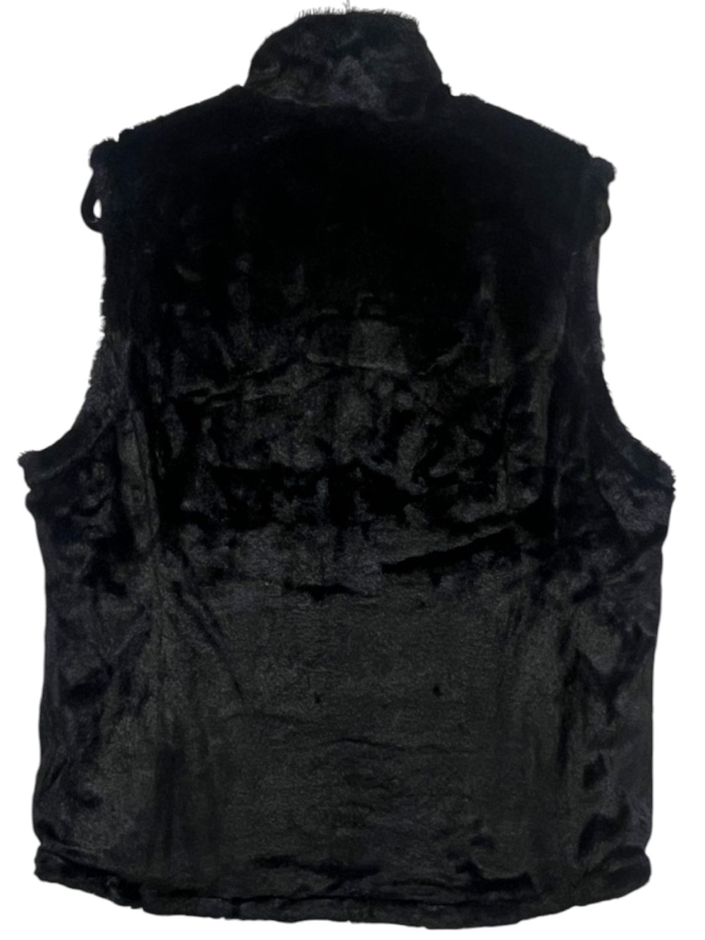 Free Country XL Reversible Faux Fur Quilted Vest Black Full Zip Pockets - Picture 4 of 11